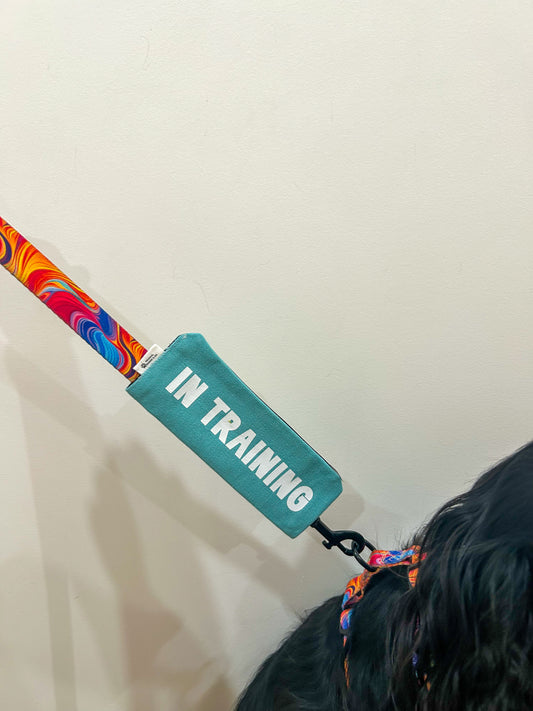 “IN TRAINING” Leash Wrap - Blue