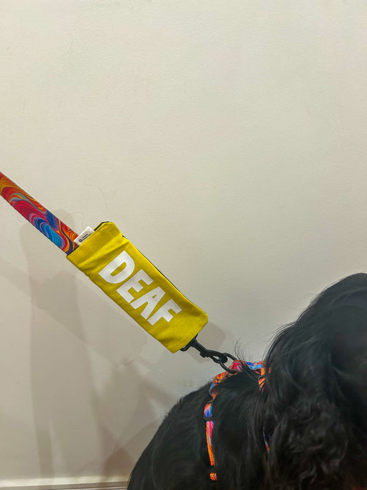 “DEAF” Leash Wrap - Yellow