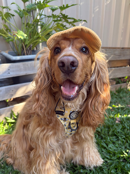 Dog Sun Hat - Yellow Corduroy